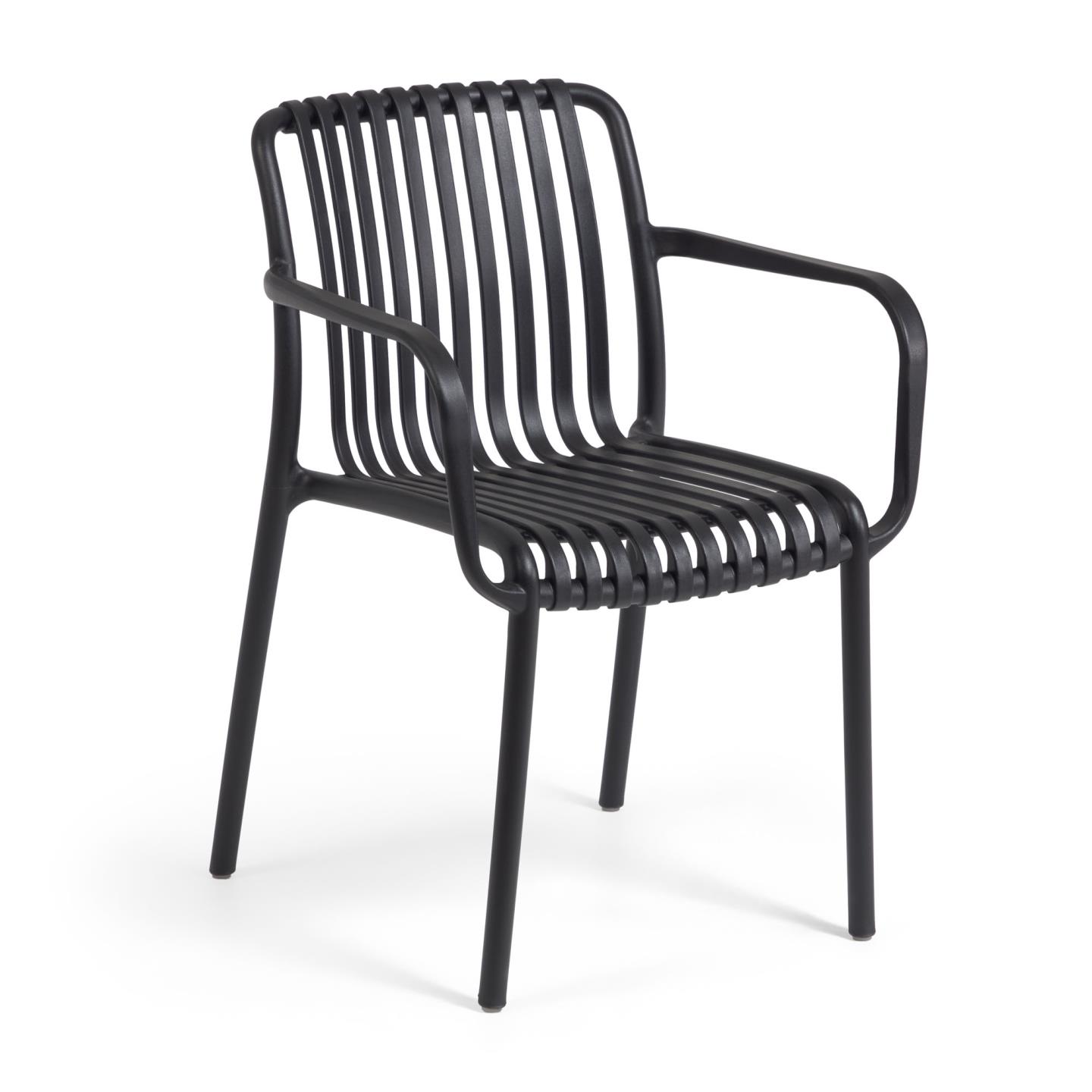 Kave Home Isabellini Terassenstuhl (Schwarz, Neu)