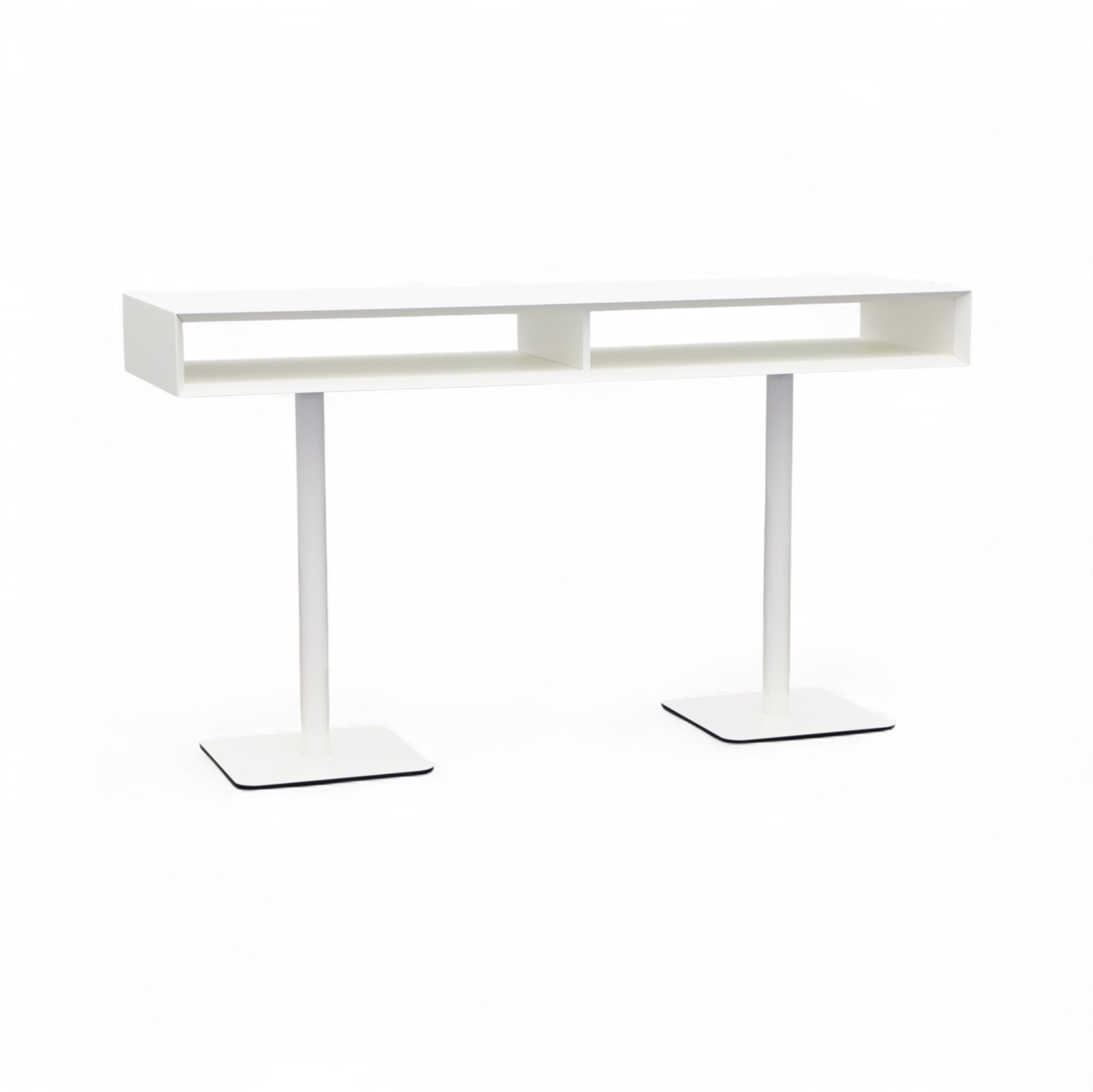 Steh-Besprechungstisch Tradingzone Smartline 200x60 cm, Weiss/Weiss, Rechteckig, Neu, Tisch - Hochwertig & langlebig