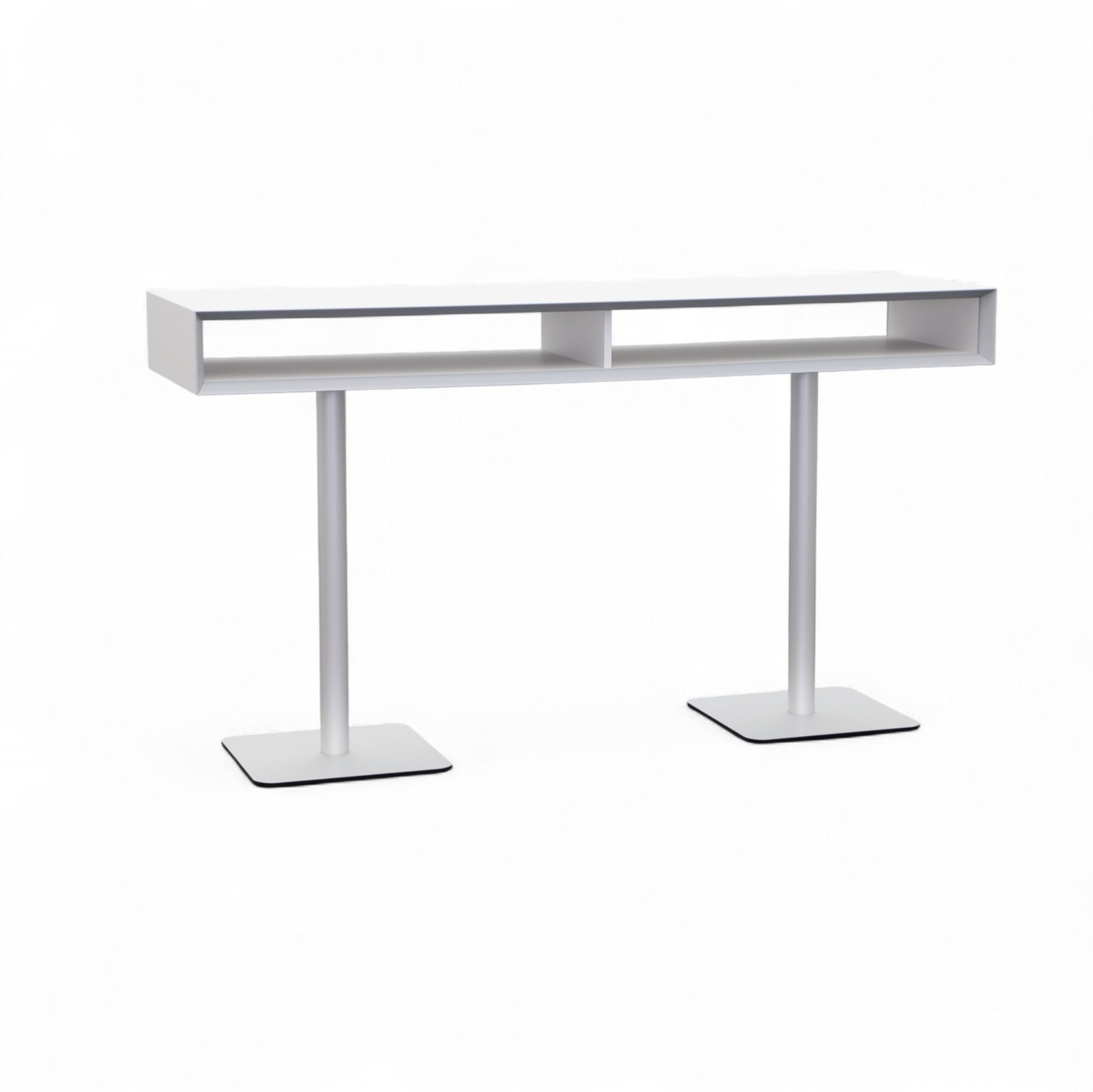 Table de réunion debout Tradingzone Smartline 200x60 cm, Gris clair/Gris argenté, Rectangulaire, Nouveau, Table - Haute qualité & longue durée de vie