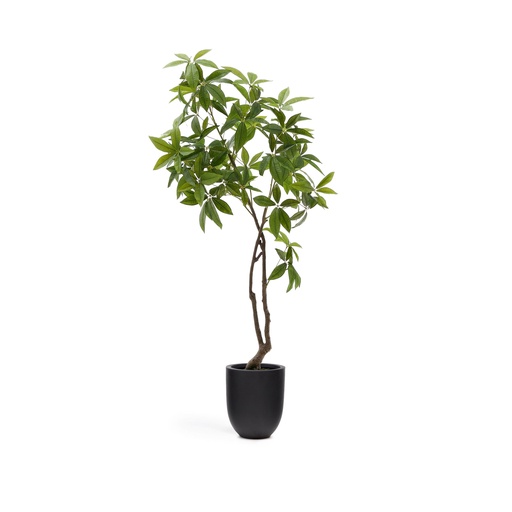 Kunstbaum Pachira mit schwarzem Topf (Neu)