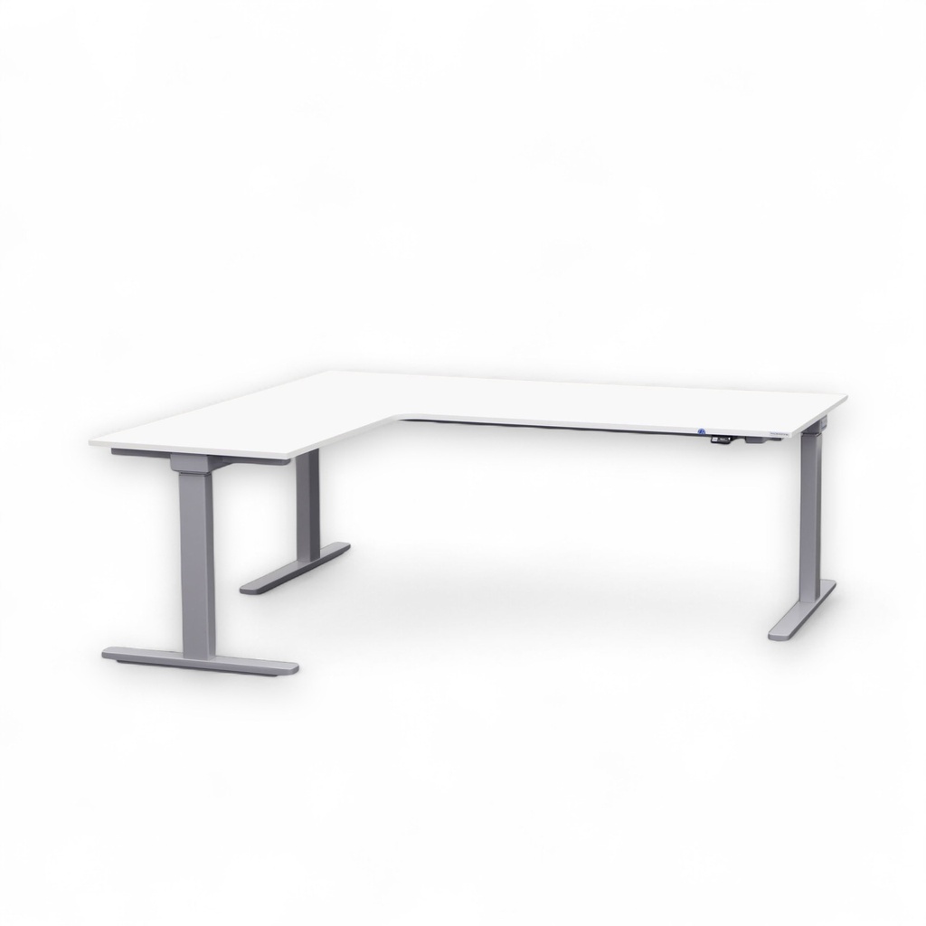 Bureau d'angle réglable en hauteur Tradingzone Smartline côté court gauche (Blanc, Nouveau)