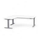Bureau d'angle réglable en hauteur Tradingzone Smartline côté court gauche (Blanc, Nouveau)