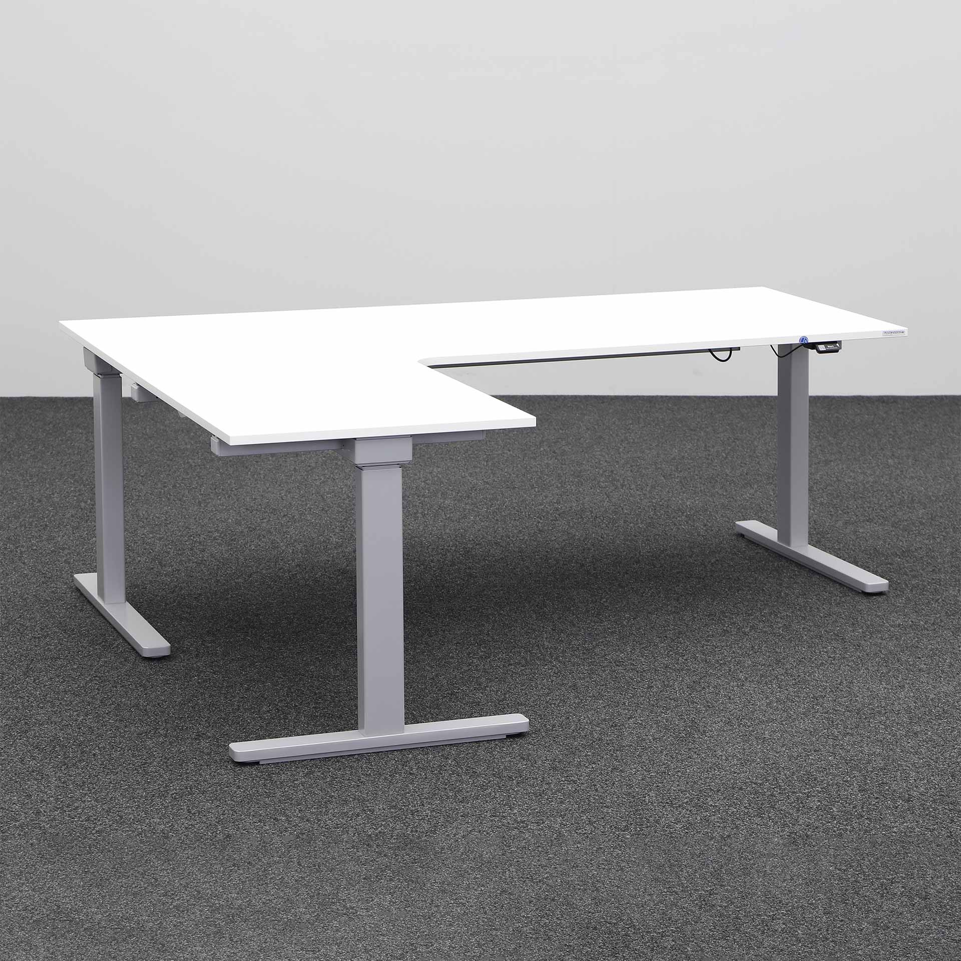 Sitz-/Steh-Ecktisch Tradingzone Smartline kurze Seite links (Weiss, Neu)