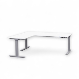 Bureau d'angle réglable en hauteur Tradingzone Smartline côté court gauche (Blanc, Nouveau)