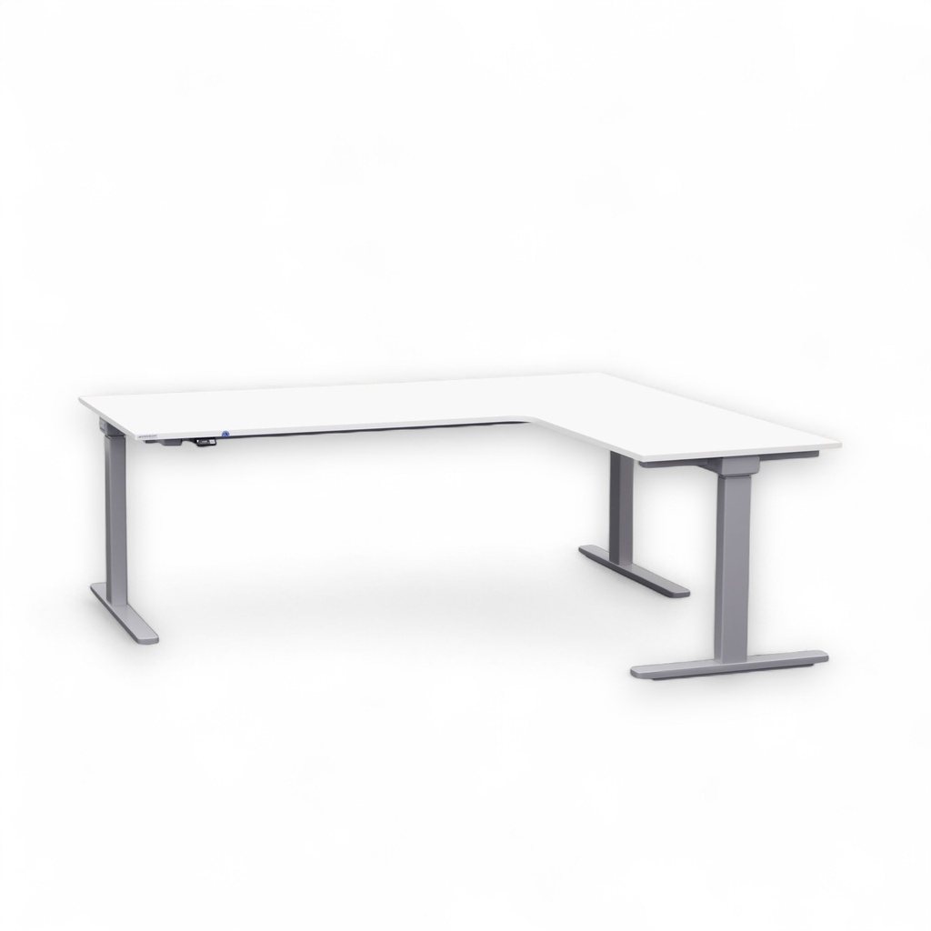 Bureau réglable en hauteur Tradingzone Smartline côté court à droite (Blanc, Nouveau)