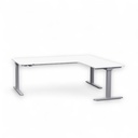 Höhenverstellbarer Eck Schreibtisch Tradingzone Smartline kurze Seite rechts (Weiss, Neu)