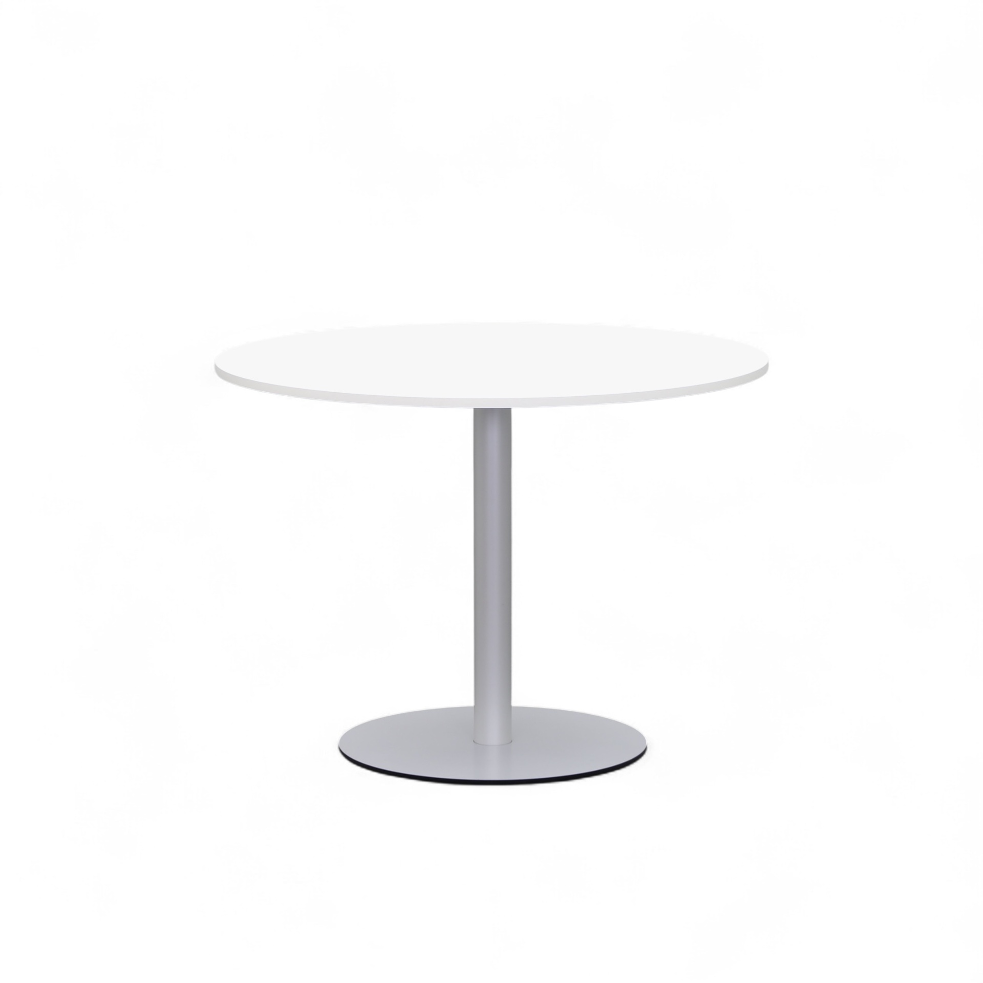 Sitzungstisch Tradingzone Smartline 100x100 cm, Weiss/Silbergrau, Rund, Neu, Tisch - Hochwertig & langlebig