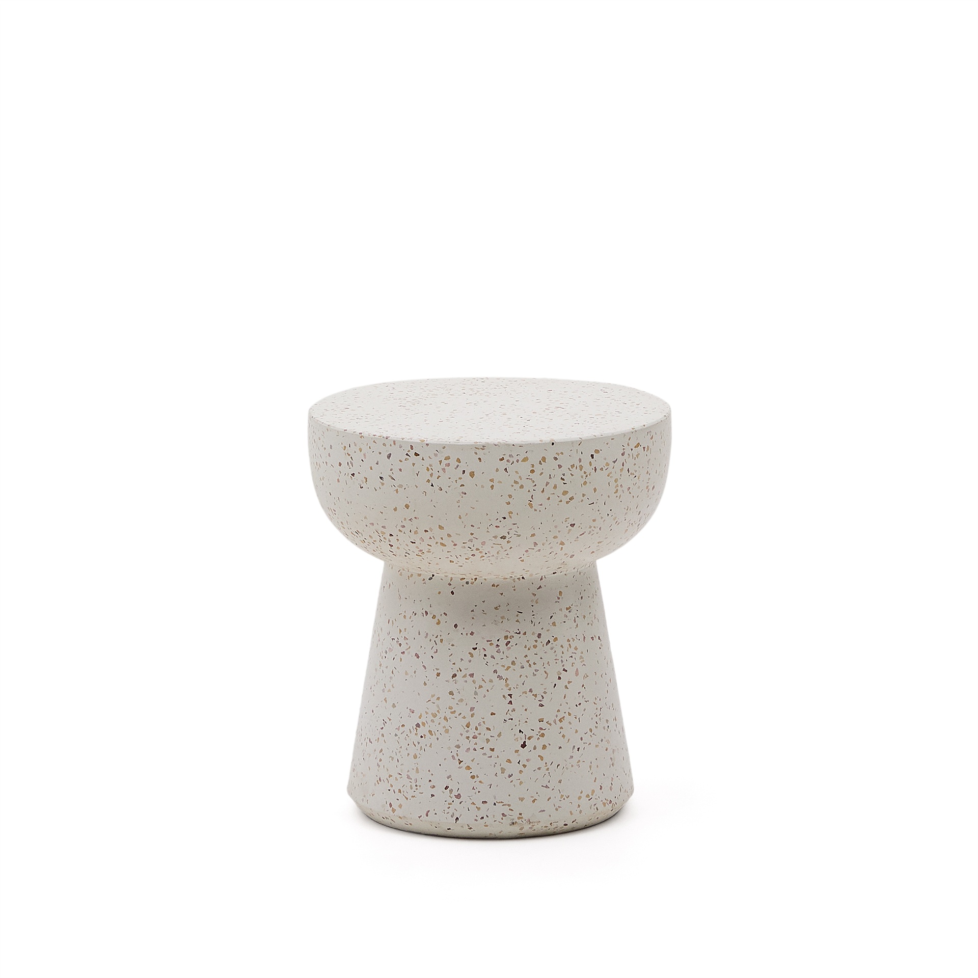 Pada white terrazzo side table, Ø 40 cm (New)