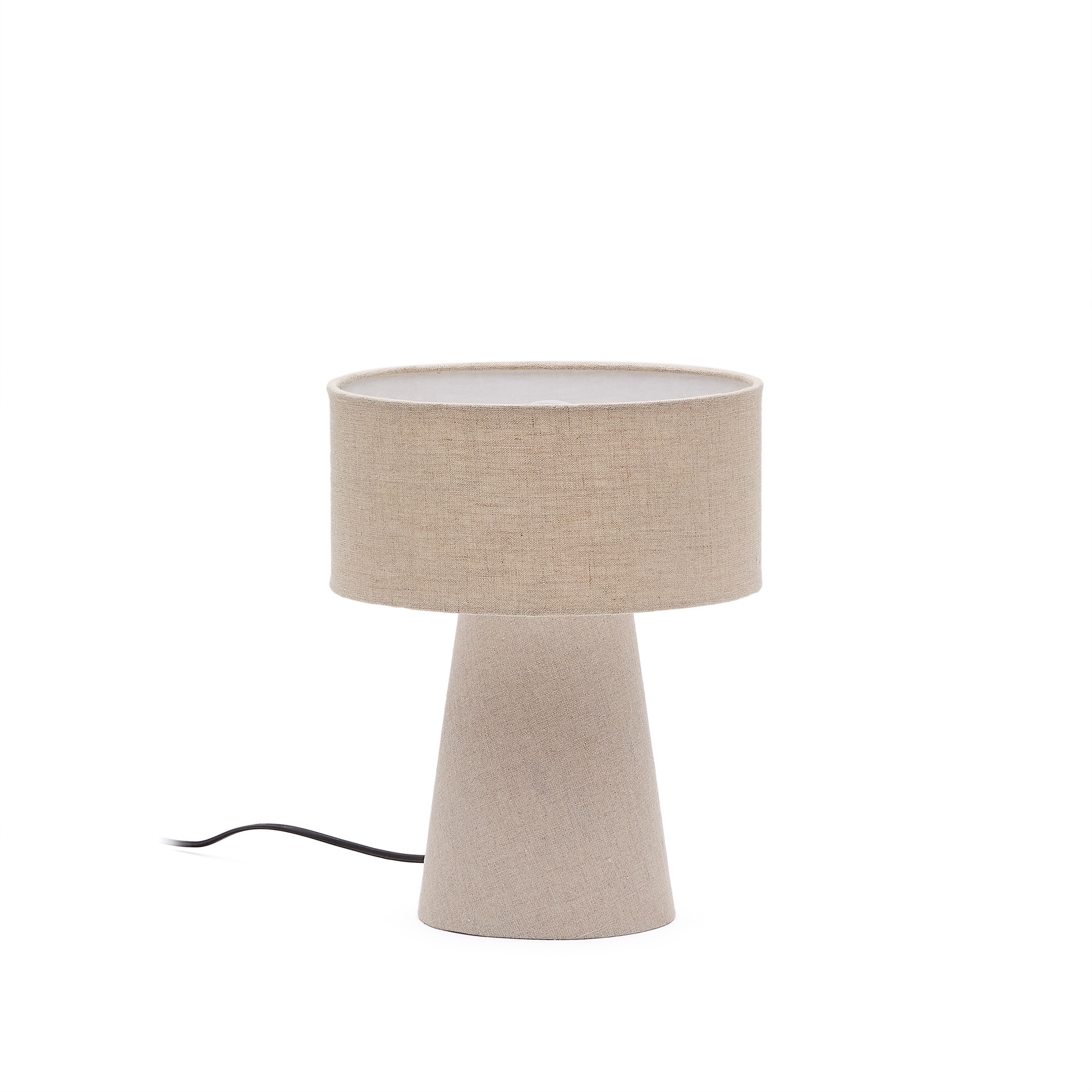 Algaida Tischlampe aus grauem Stoff (Neu)