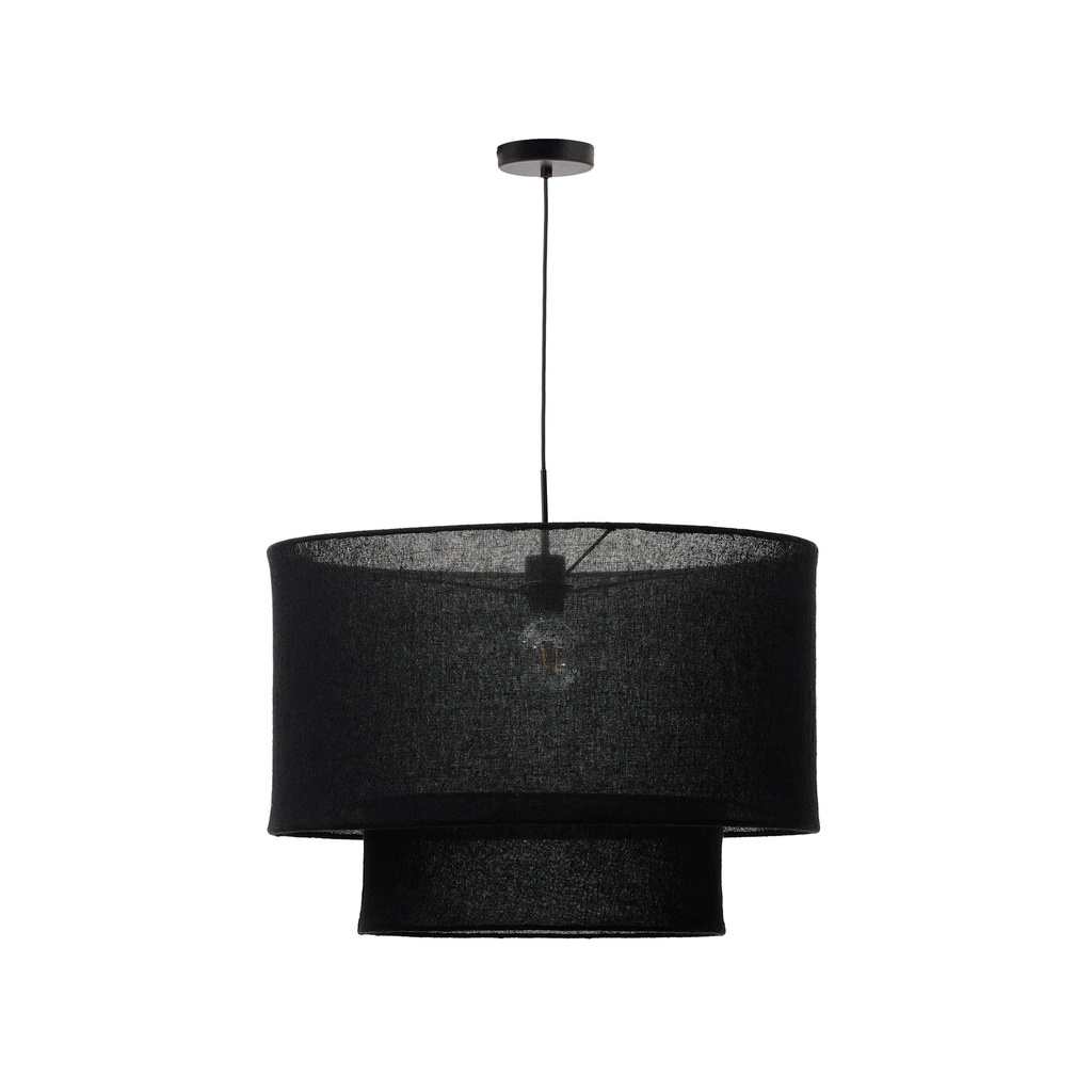 Kave Home Mariela Schirm für Deckenlampe aus Leinen (Neu, Schwarz)
