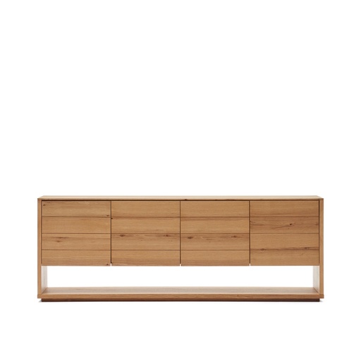Alguema Sideboard 4 Türen mit Eichenfurnier und natürlichem Finish 200 x 74 cm (Neu)