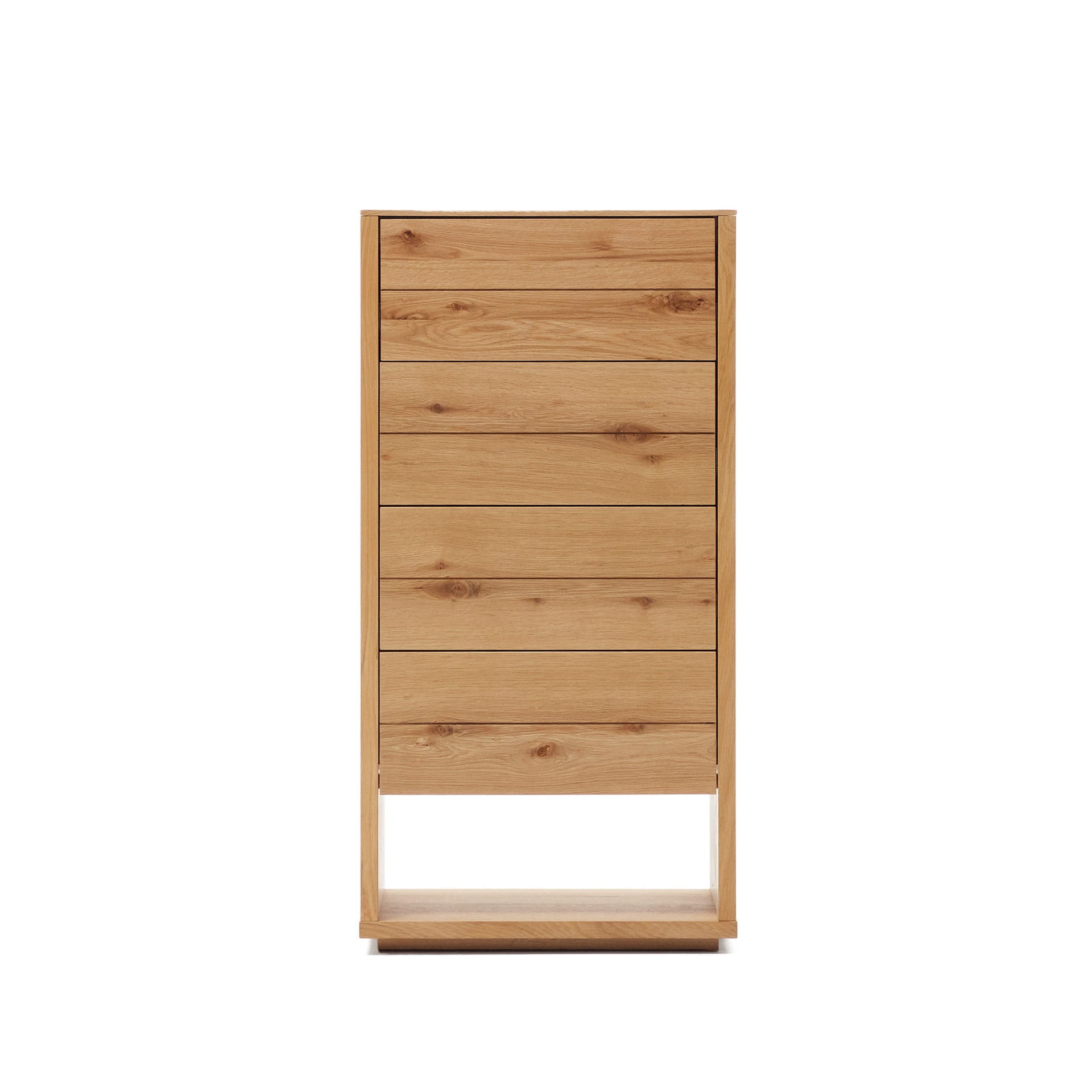 Alguema Kommode 4 Schubladen Eichenfurnier natürliches Finish 60 x 120 cm (Neu)