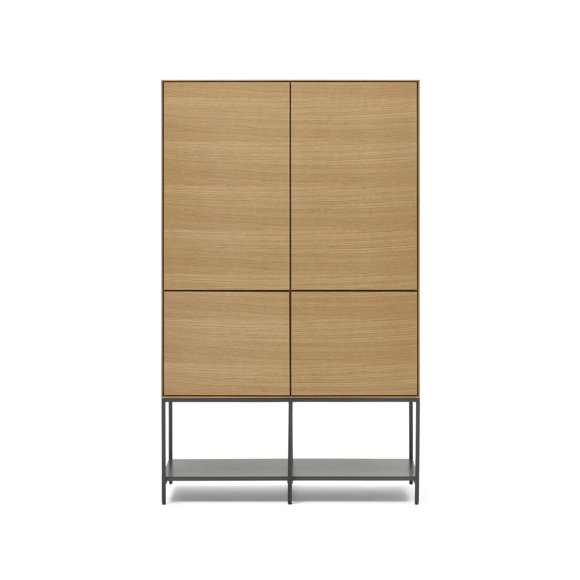 Kave Home Vedrana Highboard (Eiche, Neu, Schwarz)
