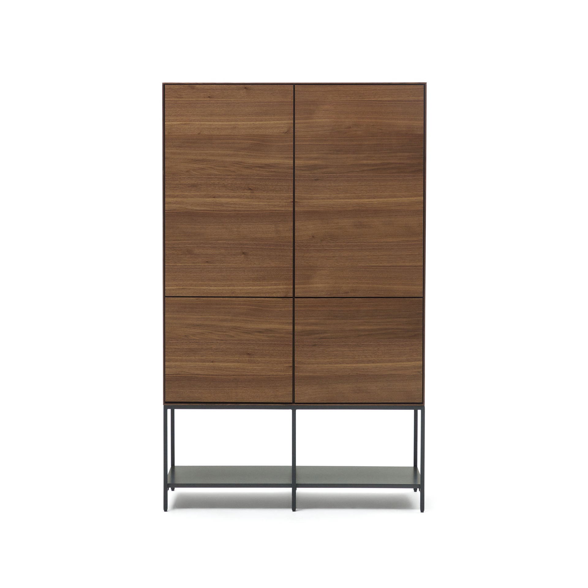 Kave Home Vedrana Highboard (Nussbaum, Neu, Schwarz)