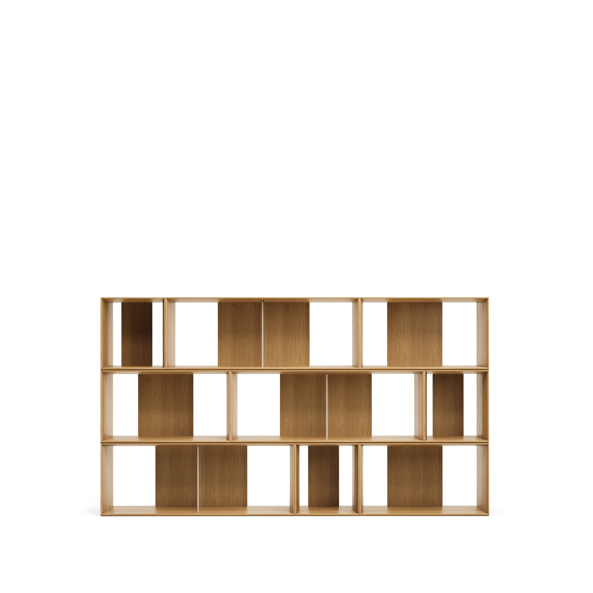 Litto Set aus 9 modularen Regalen 202 x 114 cm (Eiche, Neu)